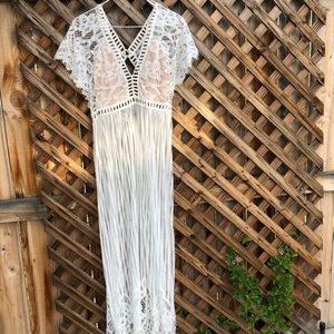 Sheer lace maxi dress
